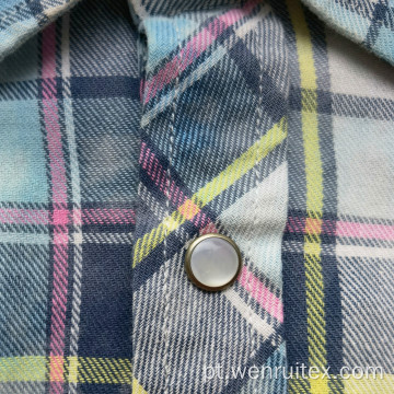 Camisas masculinas de manga comprida de manga comprida de algodão xadrez